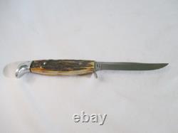Case XX Vintage 1970's Razor Edge Fixed Blade Stag 5 Finn SSP with Sheath