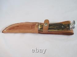 Case XX Vintage 1970's Razor Edge Fixed Blade Stag 5 Finn SSP with Sheath