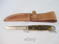 Case XX Vintage 1970's Razor Edge Fixed Blade Stag 5 Finn SSP with Sheath