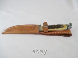 Case XX Vintage 1977 Blue Scroll Fixed Blade Stag 516-5 SSP with Sheath