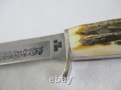 Case XX Vintage 1977 Blue Scroll Fixed Blade Stag 516-5 SSP with Sheath