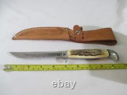 Case XX Vintage 1977 Blue Scroll Fixed Blade Stag 516-5 SSP with Sheath