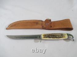 Case XX Vintage 1977 Blue Scroll Fixed Blade Stag 516-5 SSP with Sheath
