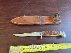 Case XX fixed blade knife (1940-1965) Sambar Deer Stag with Sheath
