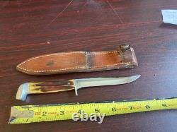 Case XX fixed blade knife (1940-1965) Sambar Deer Stag with Sheath