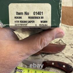 Case ridgeback SS fixed blade&sheath, NOS IN ORIGINAL BOX, caper
