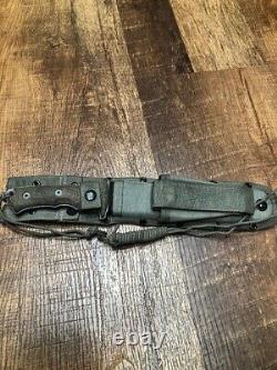 Chris Reeve 7 Green Beret Knife & Scabbard. Serrated blade, never carried