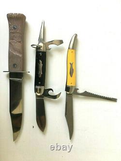 Classic 1950's Imperial Field and Stream Hunting 3 Knife Set NOS Condition USA