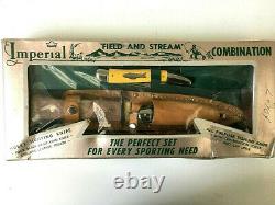 Classic 1950's Imperial Field and Stream Hunting 3 Knife Set NOS Condition USA