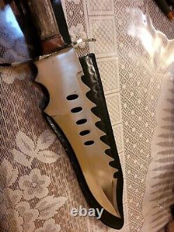 Collectors hand made rambo knife with leather sheath