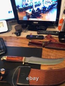 Colt Brand Rosewood 13 7/8 Fixed Blade Bowie Knife CT814 With Sheath