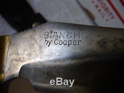 Cooper Hunting Fighting Knife Bianchi By Cooper withLeather Sheath. HARD TO FIND