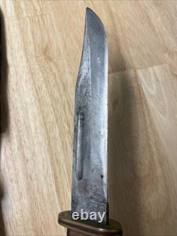 Craftsman Eagle Knife Hunting Fixed Blade Survival Bowie With Leather Sheath USA