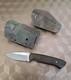 Custom 3 Blade Knife With pinned Micarta STERILE Unmarked Maybe Dozier 2 Sheath