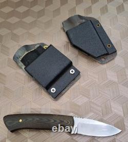 Custom 3 Blade Knife With pinned Micarta STERILE Unmarked Maybe Dozier 2 Sheath