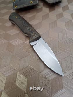 Custom 3 Blade Knife With pinned Micarta STERILE Unmarked Maybe Dozier 2 Sheath