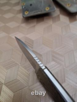 Custom 3 Blade Knife With pinned Micarta STERILE Unmarked Maybe Dozier 2 Sheath