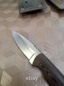 Custom 3 Blade Knife With pinned Micarta STERILE Unmarked Maybe Dozier 2 Sheath