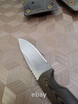 Custom 3 Blade Knife With pinned Micarta STERILE Unmarked Maybe Dozier 2 Sheath