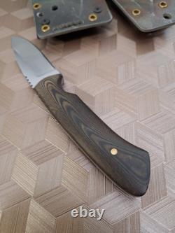 Custom 3 Blade Knife With pinned Micarta STERILE Unmarked Maybe Dozier 2 Sheath