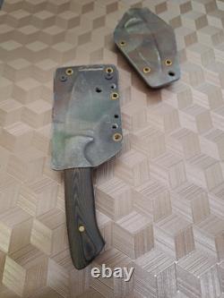 Custom 3 Blade Knife With pinned Micarta STERILE Unmarked Maybe Dozier 2 Sheath