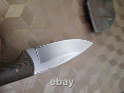 Custom 3 Blade Knife With pinned Micarta STERILE Unmarked Maybe Dozier 2 Sheath
