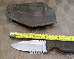 Custom 3 Blade Knife With pinned Micarta STERILE Unmarked Maybe Dozier 2 Sheath