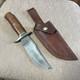 Custom D. K. Knives USA, 1095, Damascus Bolster, Micarta Handle, Custom Sheath