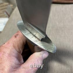 Custom D. K. Knives USA, 1095, Damascus Bolster, Micarta Handle, Custom Sheath