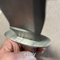 Custom D. K. Knives USA, 1095, Damascus Bolster, Micarta Handle, Custom Sheath