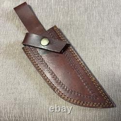 Custom D. K. Knives USA, 1095, Damascus Bolster, Micarta Handle, Custom Sheath