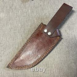 Custom D. K. Knives USA, 1095, Damascus Bolster, Micarta Handle, Custom Sheath