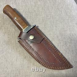 Custom D. K. Knives USA, 1095, Damascus Bolster, Micarta Handle, Custom Sheath