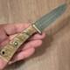 Custom Damascus Blade with Sheep Horn Handle, Custom Beveling & Sheath Made In TX