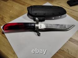 Custom Hand-Forged 11.5 Bowie Knife Nicholson File Steel Red Lava Resin handle