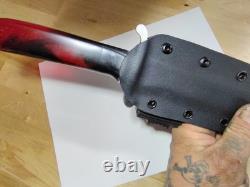 Custom Hand-Forged 11.5 Bowie Knife Nicholson File Steel Red Lava Resin handle