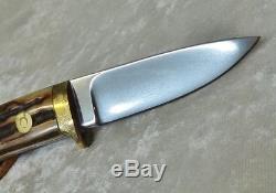 Custom Hand Made 70's Russ Andrews ERA II Drop Point Skinner Hunting Stag Knife