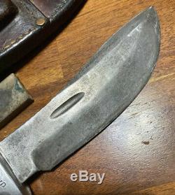 Custom Hand Made R. H. RUANA Large S Stamped Hunting Knife with Sheath Rare