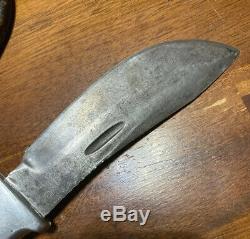 Custom Hand Made R. H. RUANA Large S Stamped Hunting Knife with Sheath Rare