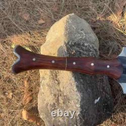Custom Handmade Carbon Steel Hunting Machete Outdoor Camping & Utility Use