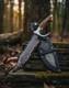 Custom Handmade Damascus Steel Copper Pattern Blade Hunting Stag Knife & Sheath