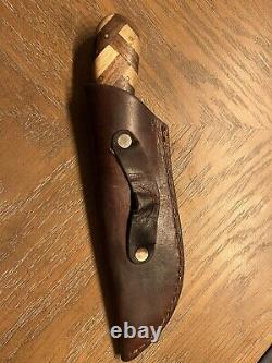Custom Handmade Forged Damascus Steel HUNTING Knife Natural Wood & Brass Pins