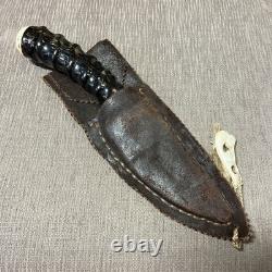 Custom Handmade Hunter, Impala Horn, Unique Aged Sheath, Circa 1980's