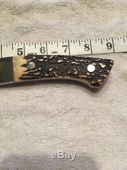 Custom Herman H. J. Schneider Hunting Knife With Stag Handles