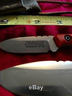 Custom KNIFE set. Knives Gravelle hunting camping survival Bushcraft orange G10