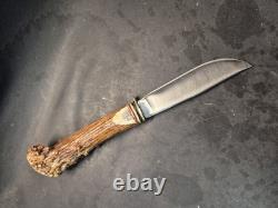 Custom Kabar 1205 Stag Antler Handle Hunting Knife