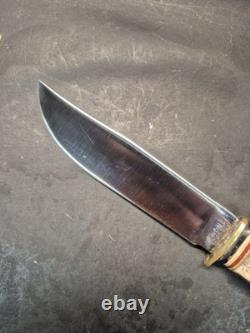 Custom Kabar 1205 Stag Antler Handle Hunting Knife