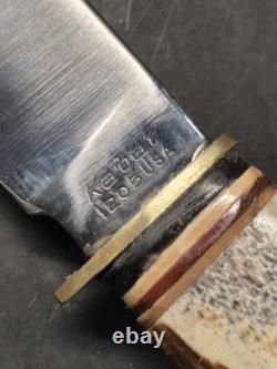 Custom Kabar 1205 Stag Antler Handle Hunting Knife