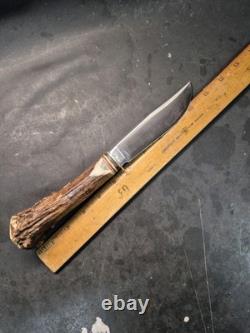 Custom Kabar 1205 Stag Antler Handle Hunting Knife