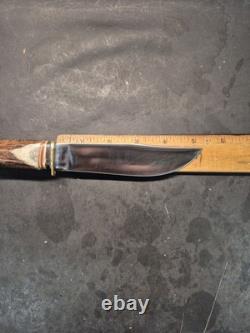 Custom Kabar 1205 Stag Antler Handle Hunting Knife